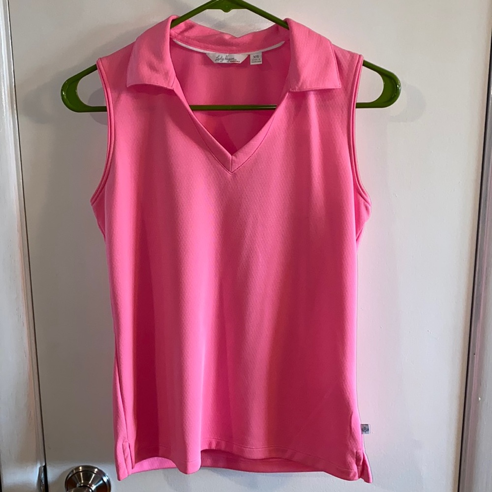Bright Pink Golf Polo Tank